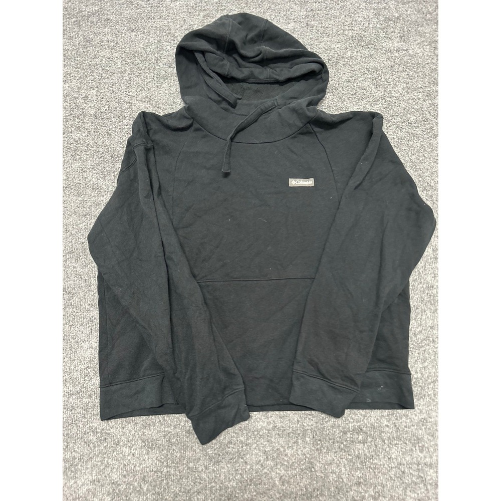 Columbia Hoodie Womens Size XL Black Cotton Blend Long Sleeve Pullover Casual